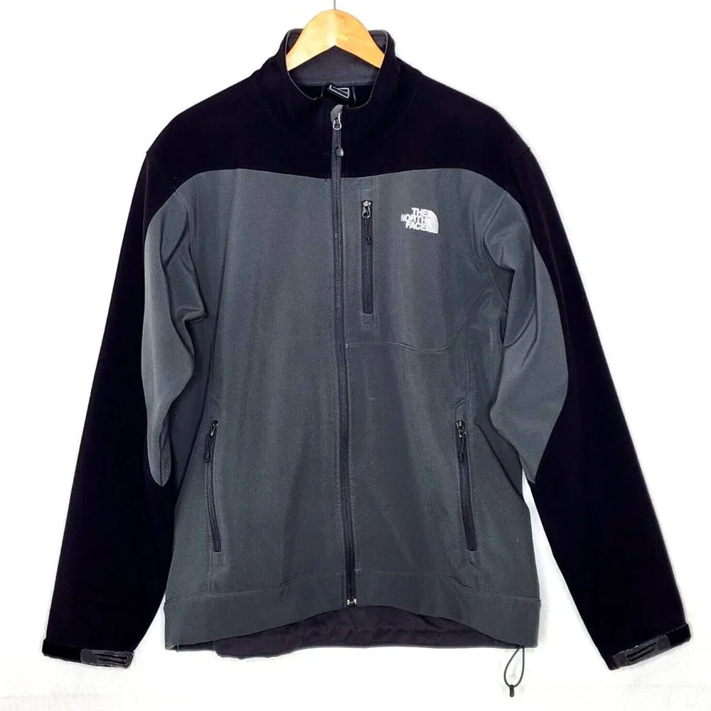 The North Face Apex Bionic Full Zip Jacket Mens Gray Black Colorblock - Picture 1 of 9